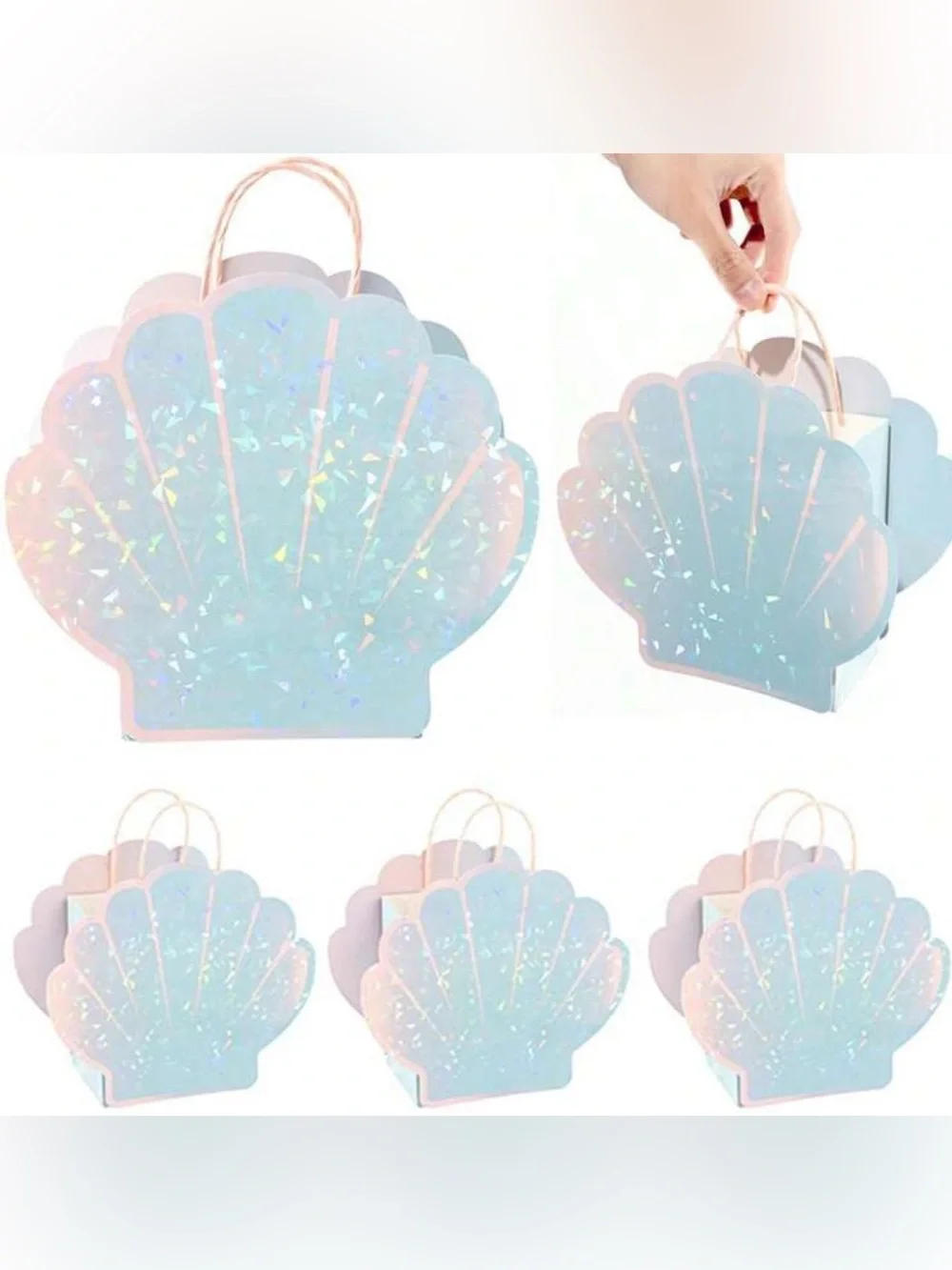Seashell Party Favor Bag For Mermaid Birthday theme - 10 pcs